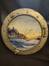 Very Cool Nautical Seascape in Round Plastic Porthole Frame 11” for sale  Shipping to South Africa