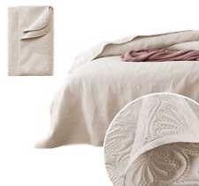 Narzuta na łóżko pikowana LEILA Kremowa 200x220 na sprzedaż  PL