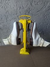 Vintage White Ice Skates Womens Size 7 with Vintage carrier, used for sale  Shipping to South Africa