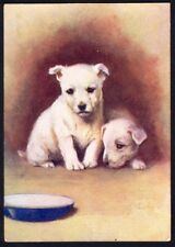Usado, Filhotes de White Terrier West Highland. Cartão postal antigo de De Reszke. Frete grátis do Reino Unido comprar usado  Enviando para Brazil