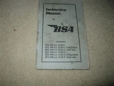 Bsa motorcycle instruction for sale  WOTTON-UNDER-EDGE