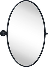 Espelho de vaidade para banheiro TEHOME Farmhouse preto oval metal pivô inclinável chanfrado comprar usado  Enviando para Brazil