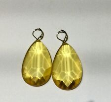 joan rivers Beautiful earrings for pierced ears large amber coloured pear drop, used for sale  MAIDSTONE