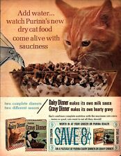 Usado, 1964 PURINA CAT FOOD Anúncio "Adicione água... veja comida seca ganhar vida com molho" comprar usado  Enviando para Brazil
