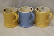 EMMA BRIDGEWATER Mugs X3 Yellow & Blue With Spot Design Inside    #J4 for sale  LETCHWORTH GARDEN CITY