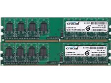 Usado, KIT DE MEMÓRIA RAM DIMM 2GB 2x1GB PC2-5300 CRUCIAL SAMSUNG CT12864AA667.K8F DDR2-667 comprar usado  Enviando para Brazil