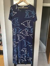 Ladies Nanso Full Length Blue Patterned Short Sleeved Dress Size M UK 12-14 myynnissä  Leverans till Finland