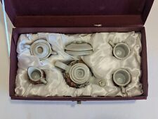 The Queen's Treasures "Antique Rose" miniature 8 piece Porcelain Tea Set w/ case for sale  Shipping to South Africa