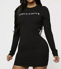 Vestido Fashion Nova Feminino Exclusivo Preto Manga Longa Tamanho 2XL Fashionnova comprar usado  Enviando para Brazil