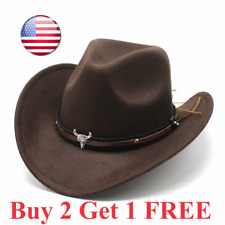 SOMBRERO DE RODEO WESTERN PARA HOMBRE SOMBRERO DE FIELTRO NEGRO ESTILO VAQUERO SOMBRERO DE MONTAR TEXANA VAQUERO segunda mano  Embacar hacia Argentina