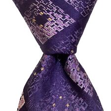 Corbata Robert Graham para Hombre 100 % Seda XL EE. UU. Diseñador Geométrico Púrpura/Azul Usada en Excelente Condición segunda mano  Embacar hacia Argentina