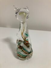 Glass cat paperweight for sale  BASILDON