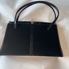 vintage black patent handbag for sale  REIGATE