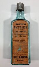 Used, Vintage Medicine Bottle - Scott's Emulsion Cod Liver Oil - With Label for sale  Shipping to South Africa