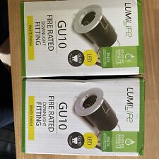 Used, 2 x lumilife GU10 fire rated downlight fitting White finish LED Brand New Boxed for sale  Shipping to South Africa