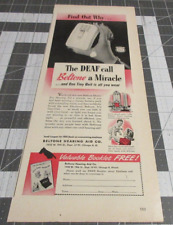 Audífono Beltone 1947: Deaf Call Beltone a Miracle anuncio impreso vintage, usado segunda mano  Embacar hacia Argentina