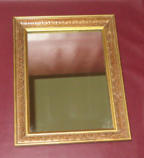 Antique 19x15" Gilt Carved & Pressed Wood Framed Hanging Wall Mirror for sale  Shipping to South Africa