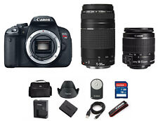 Canon EOS Rebel T4i / 650D 18.0MP DSLR com lentes 18-55mm e 75-300mm + kits, usado comprar usado  Enviando para Brazil