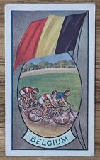 Tarjeta de confitería Allen's 1936 deportes y banderas de las naciones Bélgica andar en bicicleta  segunda mano  Embacar hacia Argentina