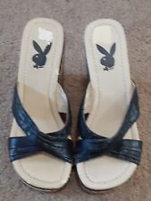 Antigo Playboy Feminino Sapatos Plataforma de Madeira Tamanho EUA 6 Preto Usado AC comprar usado  Enviando para Brazil