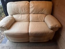 Cream leather recliner for sale  MITCHAM