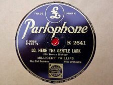 MILLICENT PHILLIPS - Lo, Here The Gentle Lark / La Capinera 78 rpm disc (A+++) comprar usado  Enviando para Brazil