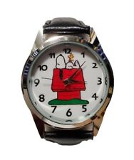 Reloj de pulsera Snoopy on Dog House con correa de cuero de dibujos animados segunda mano  Embacar hacia Argentina