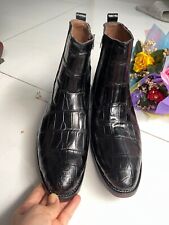 Black Genuine crocodile alligator leather skin boots LV Boots for men size 9 US for sale  Shipping to South Africa