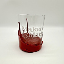 Maker's Mark Destillery Red Wax Dip Bourbon Whiskey Rocks Glass 4" Barware, usado comprar usado  Enviando para Brazil