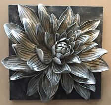 3D FLORAL WALL PLAQUE DECORATIVE wall art silver bronze flower plaque c1675 for sale  Shipping to South Africa
