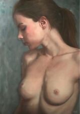 WILLIAM OXER LONA ORIGINAL "Talk To Me" menina nua mulher pintura   comprar usado  Enviando para Brazil
