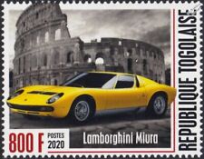 Selo de carro esportivo clássico Lamborghini Miura (Coliseu de Roma) (2020 Togo) comprar usado  Enviando para Brazil