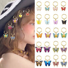 20 pcs Mixed Butterfly Pendant Dangle Braid Rings Hair Cuffs Clips Pendant Decor for sale  Shipping to South Africa