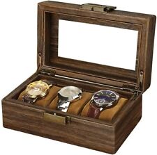 Caixa de relógio presente em madeira caixa de relógio para homens e mulheres construída com madeira indiana maciça comprar usado  Enviando para Brazil