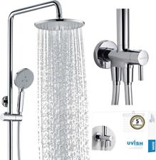 Shower Kit 9” Rainfall Head 180cm Hose 4 Spray Modes Riser Rail Stainless Steel for sale  Shipping to South Africa