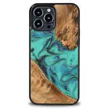 Etui z drewna i żywicy na iPhone 13 Pro Max Bewood Unique Turquoise - turkusowo- na sprzedaż  PL