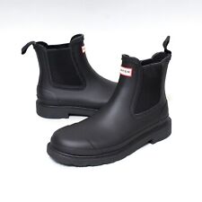 Womens Hunter Boots Size 8 Commando Chelsea Black Pull On Waterproof Ankle Boot for sale  Shipping to South Africa