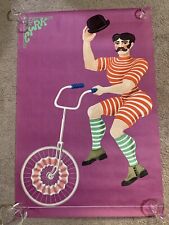 VTG 1970 Polish Cyrk Poster Man On Unicycle 39 x 26.5 Hubert Hilscher Clean for sale  Shipping to South Africa