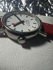 MONDAINE SBB CFF FFS, elegante, clássico relógio suíço feminino, estojo de 26 mm, genuíno/vermelho/ba comprar usado  Enviando para Brazil
