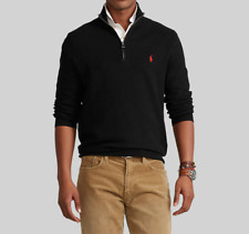 1/4 Cremallera Ralph Lauren Jumper Para Hombre Suéter NEGRO Color Grande (L) Talla, usado segunda mano  Embacar hacia Argentina