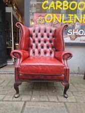 Chesterfield leather wingback for sale  LONDON