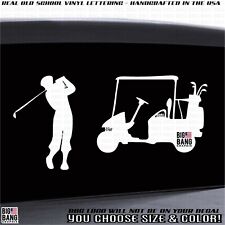 Golf Vinyl Decal Sticker Golf Cart Golfer Sport Van SUV Truck Car Window Die Cut for sale  Shipping to South Africa