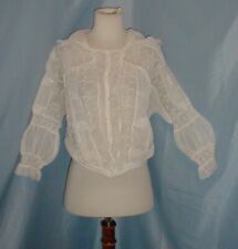Blusa social antiga eduardiana 1912 bordada branca algodão e renda Val, usado comprar usado  Enviando para Brazil