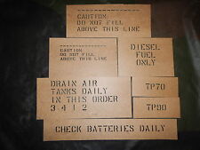 Used, m923 Oilboard Stencil Set m931 m931a1 m925 m923a1 m923a2 5-Ton Military Truck  for sale  Colchester