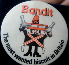 BANDIT BARRA DE BISCOITO CHOCOLATE vintage raro década de 1970 broche promocional BADGE comprar usado  Enviando para Brazil