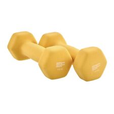 1.5 Kg Yellow Neoprene Dumbbells Weights Home Gym Fitness Aerobic Exercise for sale  Shipping to South Africa