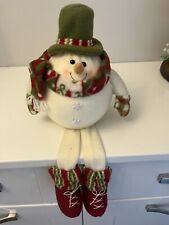 Linda decoración navideña festiva de tela colgante muñeco de nieve segunda mano  Embacar hacia Mexico