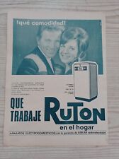 Hoja Publicidad Lavadora Ruton - Años 60 - Lote 2 segunda mano  Embacar hacia Mexico