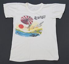 Rare Vintage Acapulco Mexico Parasailing Single Stitched T Shirt 80s 90s White for sale  Shipping to South Africa