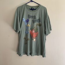 Roadrunner  Wile E Coyote Vintage Shirt  Warner Bros XL Green Dynamite Beep Beep for sale  Shipping to South Africa